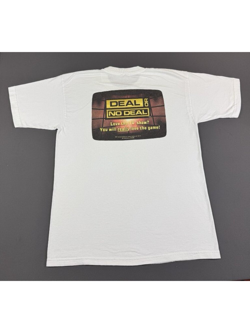 Rare Vintage Y2K Deal Or No Deal TV Game Show Computer Promo White Large Tee